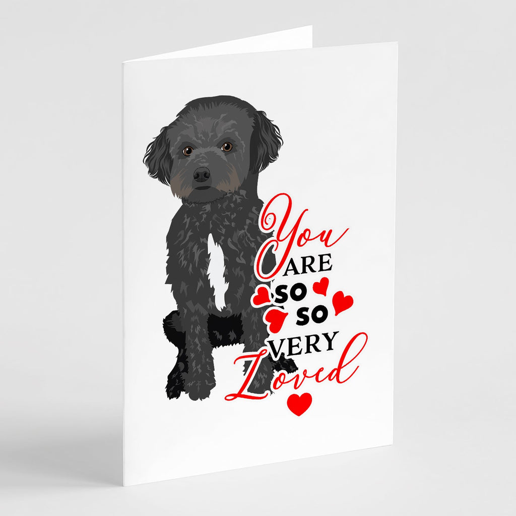 Doodle Black and White #1 so Loved Greeting Cards Pack of 8 Blank Cards with Envelopes Whimsical A7 Size 5x7