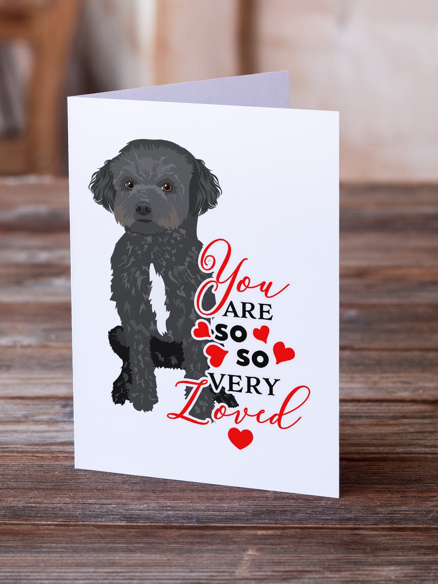 Doodle Black and White #1 so Loved Greeting Cards Pack of 8 Blank Cards with Envelopes Whimsical A7 Size 5x7