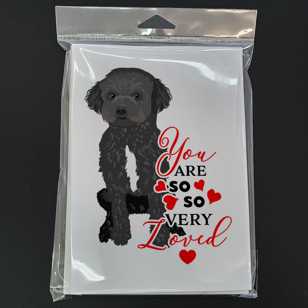 Doodle Black and White #1 so Loved Greeting Cards Pack of 8 Blank Cards with Envelopes Whimsical A7 Size 5x7