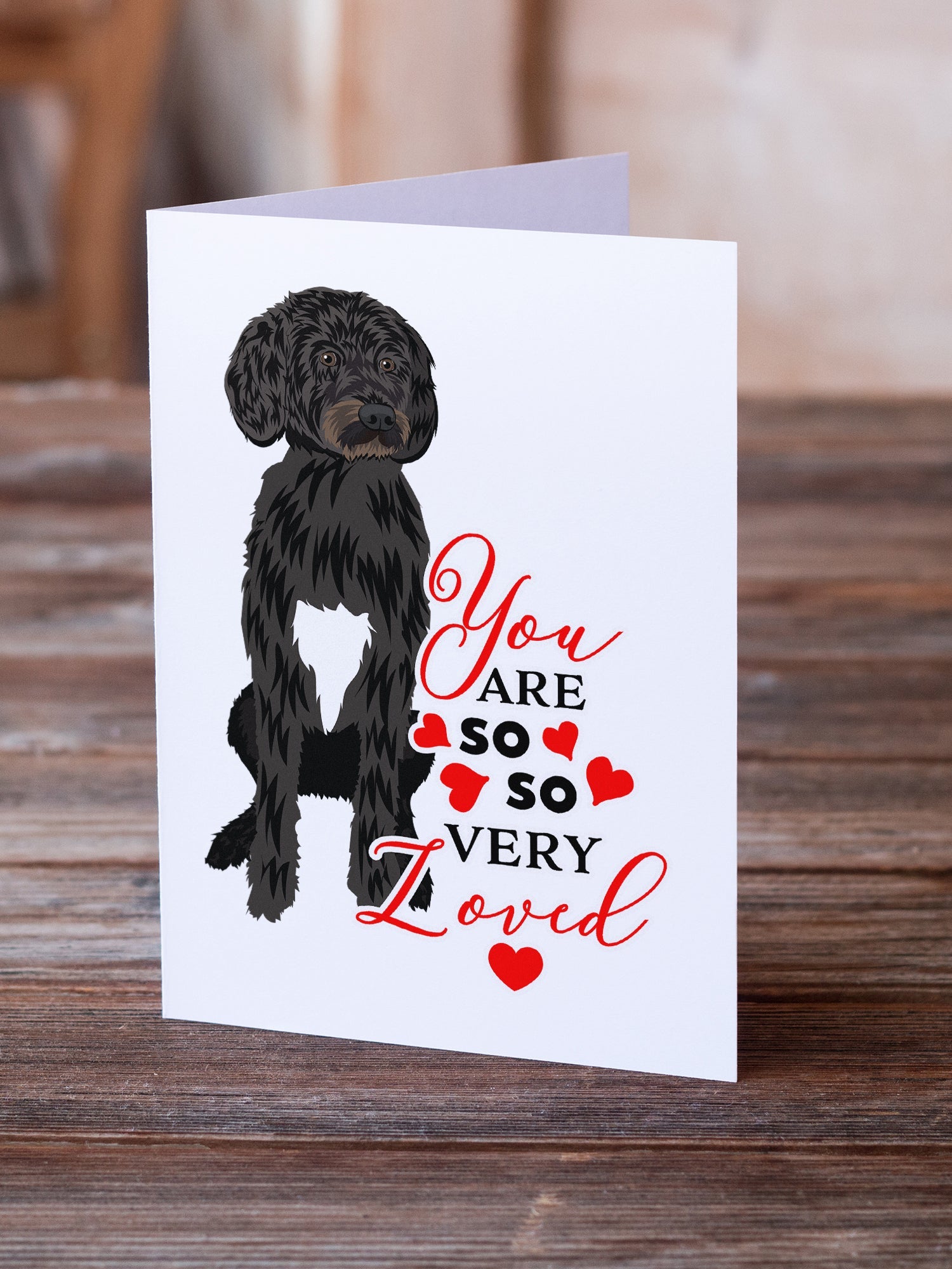 Doodle Black and White #2 so Loved Greeting Cards Pack of 8 Blank Cards with Envelopes Whimsical A7 Size 5x7
