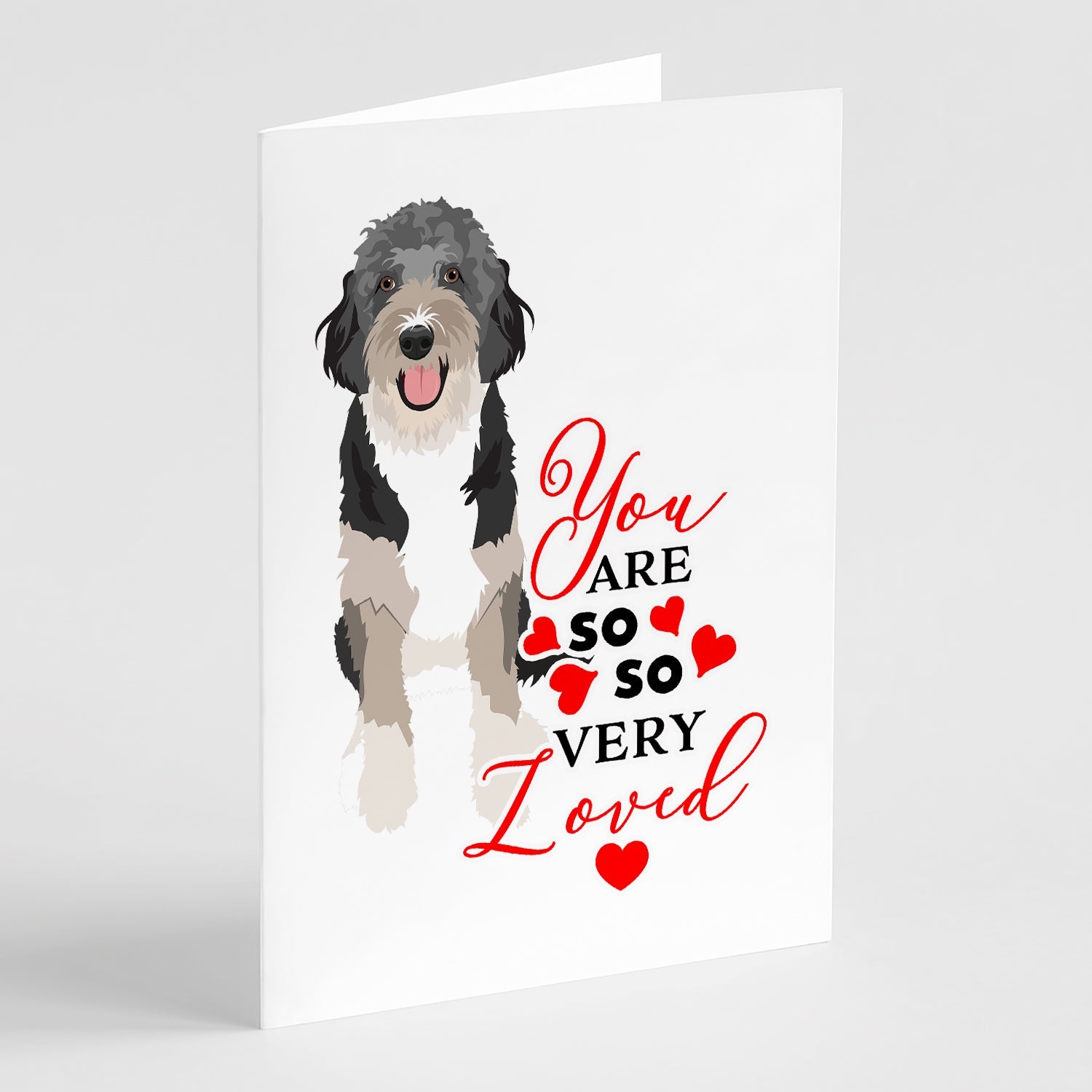 Doodle Black Tricolor #1 so Loved Greeting Cards Pack of 8 Blank Cards with Envelopes Whimsical A7 Size 5x7