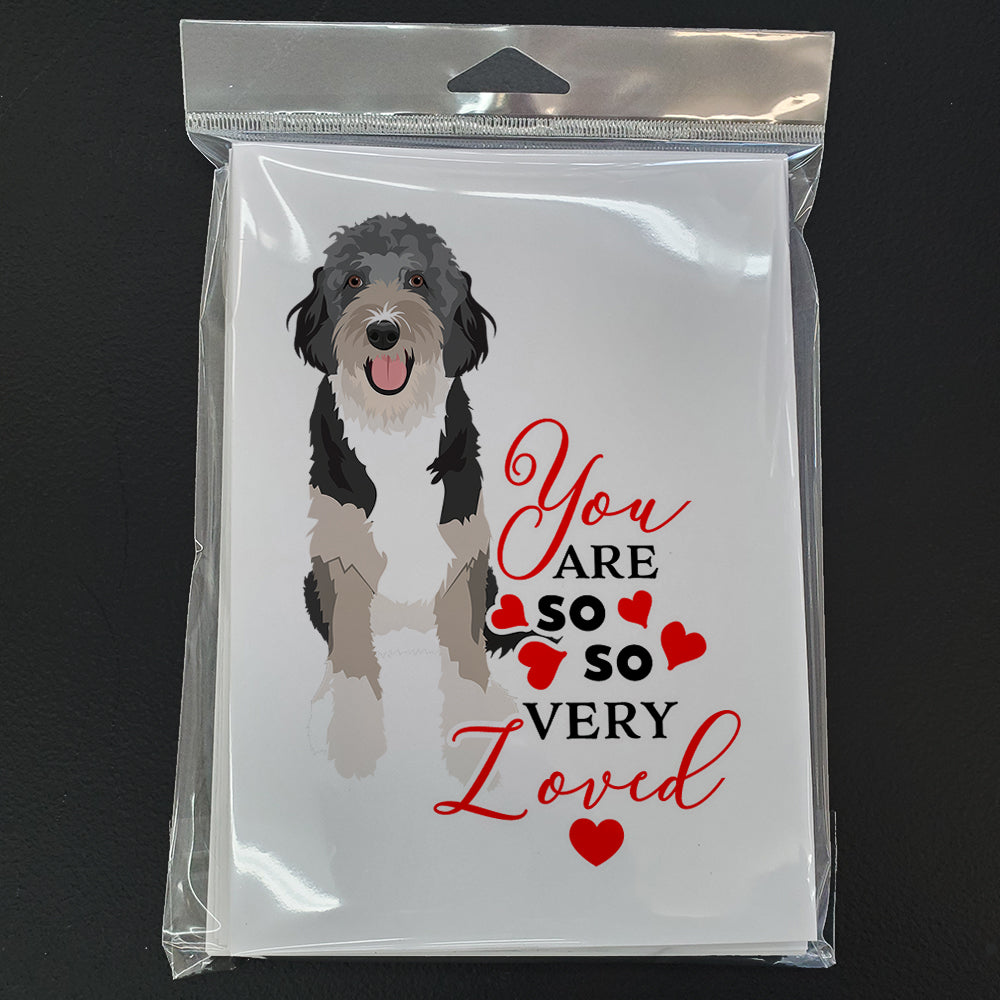 Doodle Black Tricolor #1 so Loved Greeting Cards Pack of 8 Blank Cards with Envelopes Whimsical A7 Size 5x7