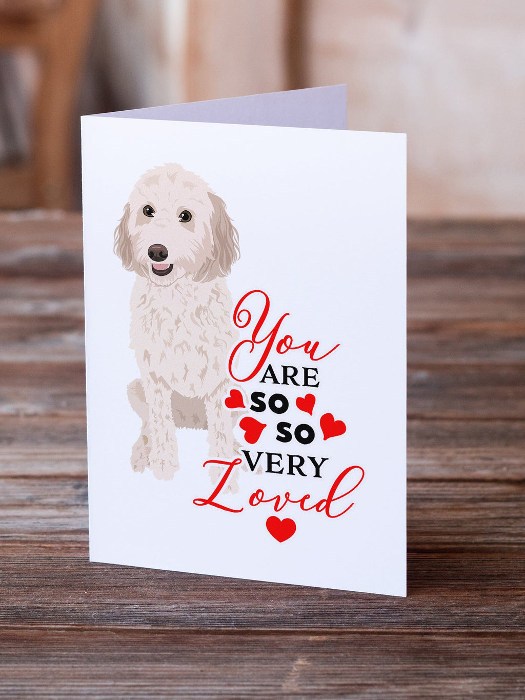 Doodle Cream #3 so Loved Greeting Cards Pack of 8 Blank Cards with Envelopes Whimsical A7 Size 5x7