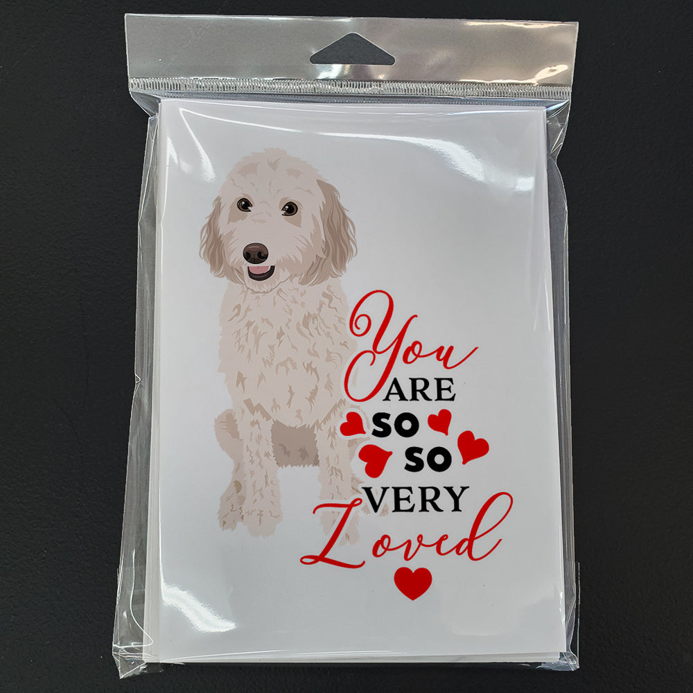 Doodle Cream #3 so Loved Greeting Cards Pack of 8 Blank Cards with Envelopes Whimsical A7 Size 5x7