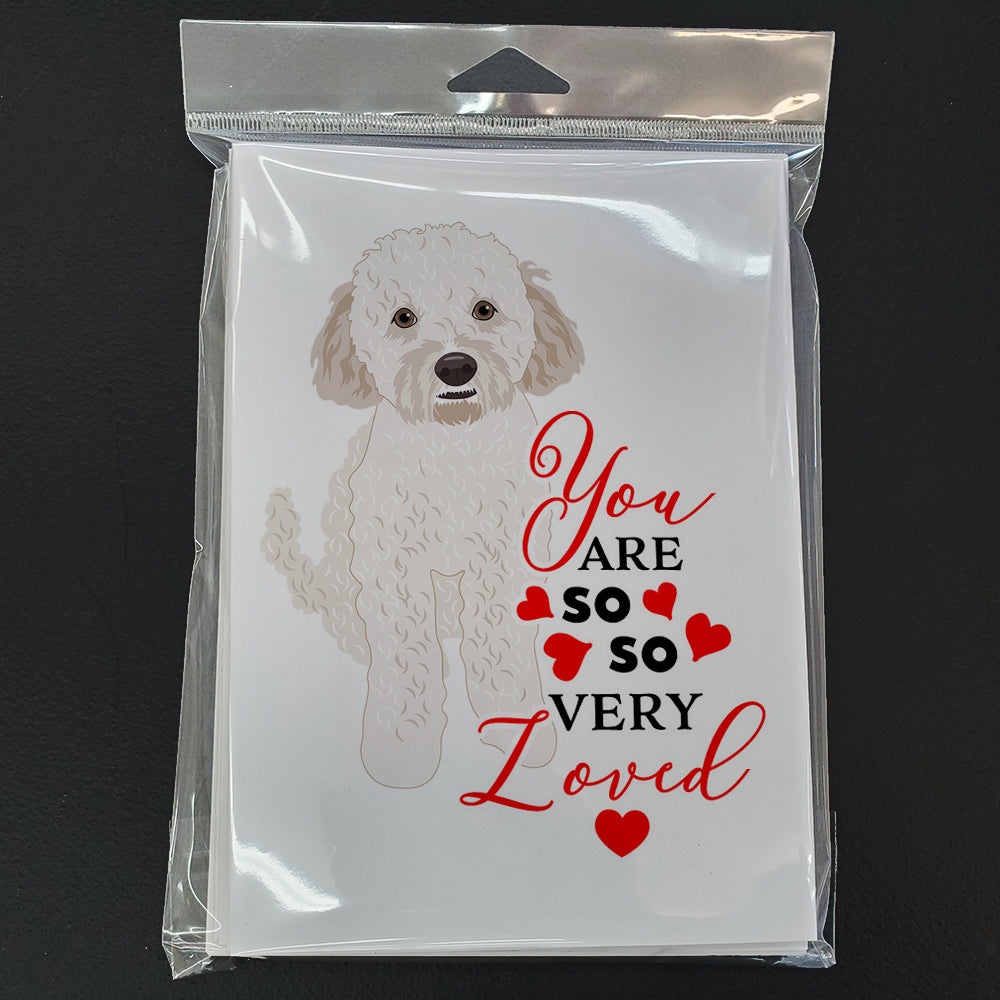 Doodle Cream #4 so Loved Greeting Cards Pack of 8 Blank Cards with Envelopes Whimsical A7 Size 5x7