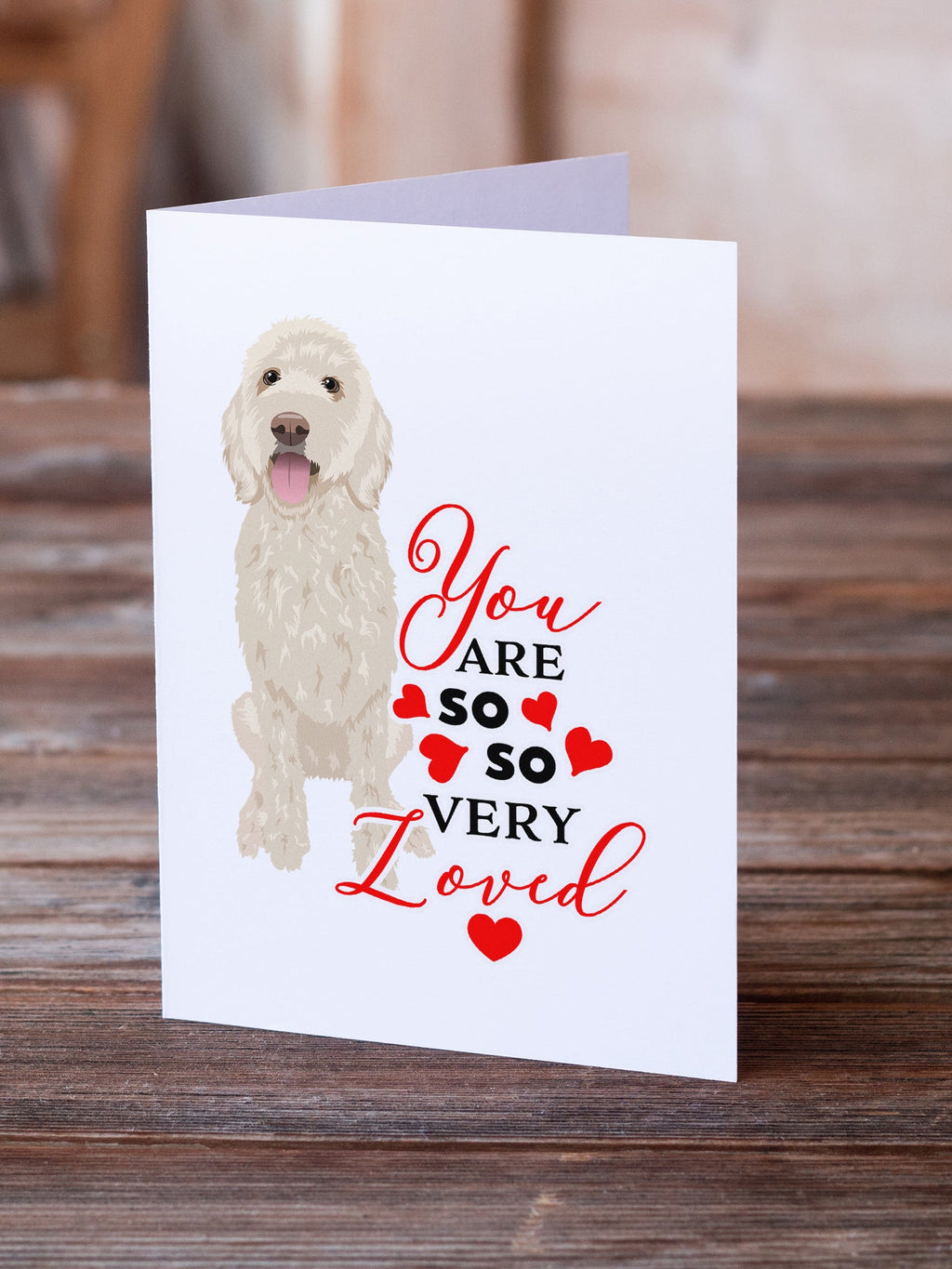 Doodle Cream #5 so Loved Greeting Cards Pack of 8 Blank Cards with Envelopes Whimsical A7 Size 5x7
