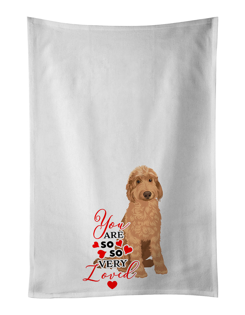 Doodle Liver #1 so Loved Kitchen Towel Set of 2 White Dish Towels Decorative Bathroom Hand towel for Hand, Face, Hair, Yoga, Tea, Dishcloth, 19 X 28", White