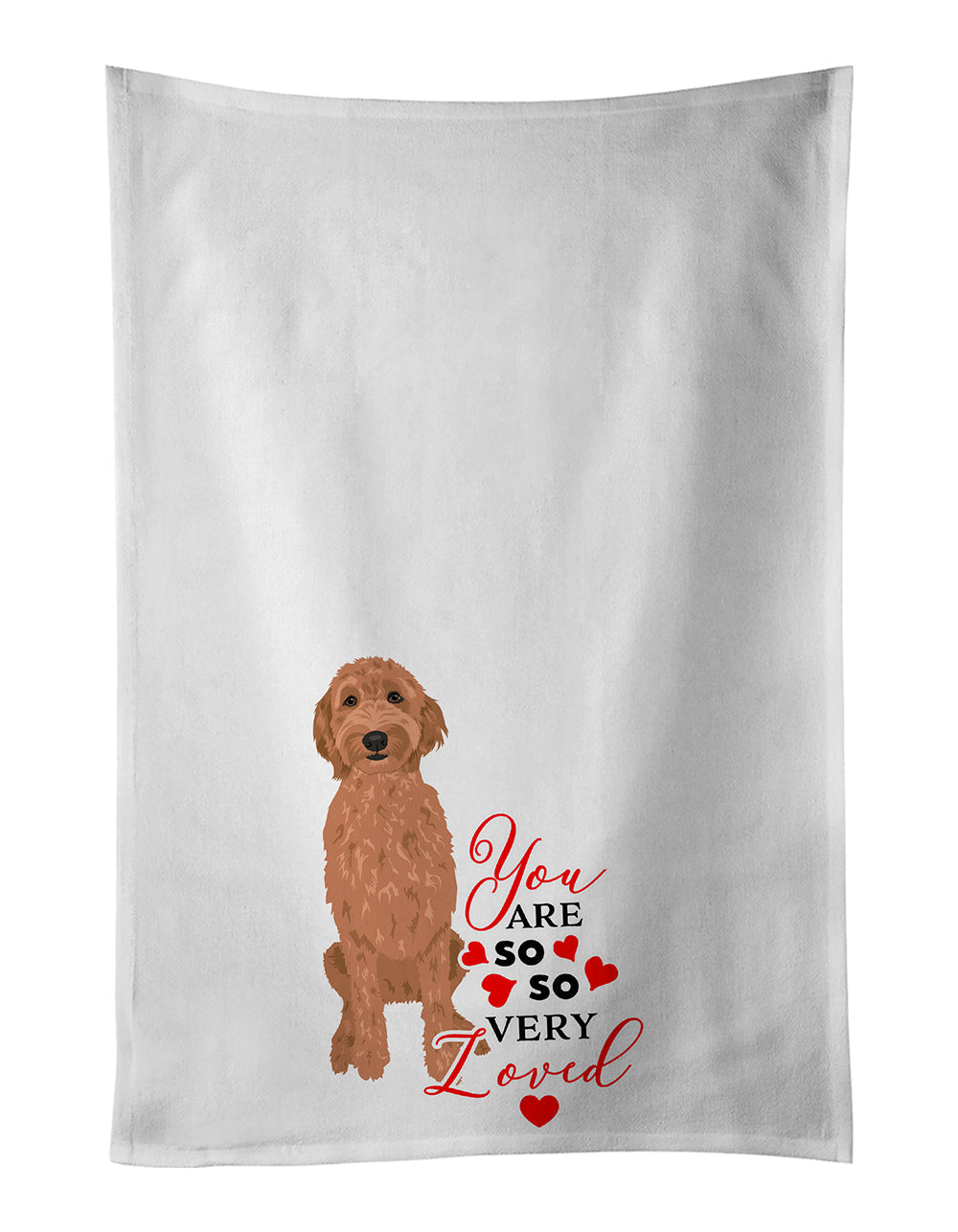 Doodle Liver #3 so Loved Kitchen Towel Set of 2 White Dish Towels Decorative Bathroom Hand towel for Hand, Face, Hair, Yoga, Tea, Dishcloth, 19 X 28", White