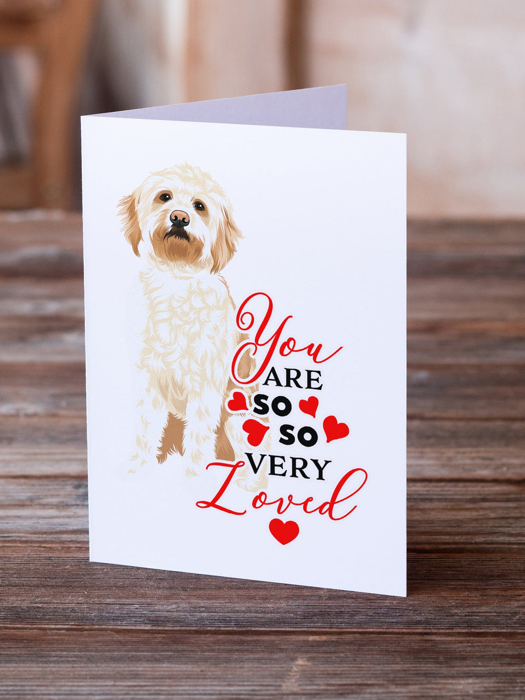 Doodle Red #2 so Loved Greeting Cards Pack of 8 Blank Cards with Envelopes Whimsical A7 Size 5x7