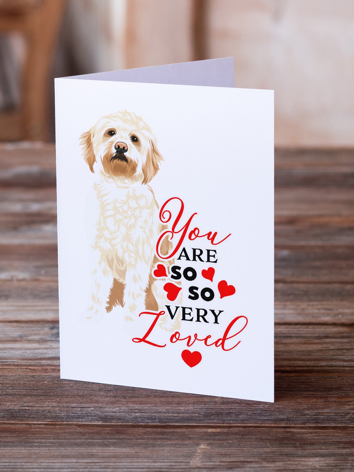 Doodle Red #2 so Loved Greeting Cards Pack of 8 Blank Cards with Envelopes Whimsical A7 Size 5x7