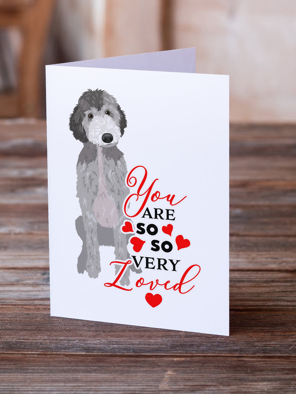 Doodle Silver #1 so Loved Greeting Cards Pack of 8 Blank Cards with Envelopes Whimsical A7 Size 5x7