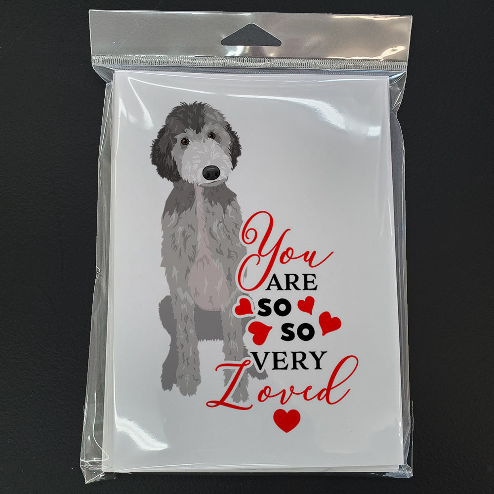 Doodle Silver #1 so Loved Greeting Cards Pack of 8 Blank Cards with Envelopes Whimsical A7 Size 5x7