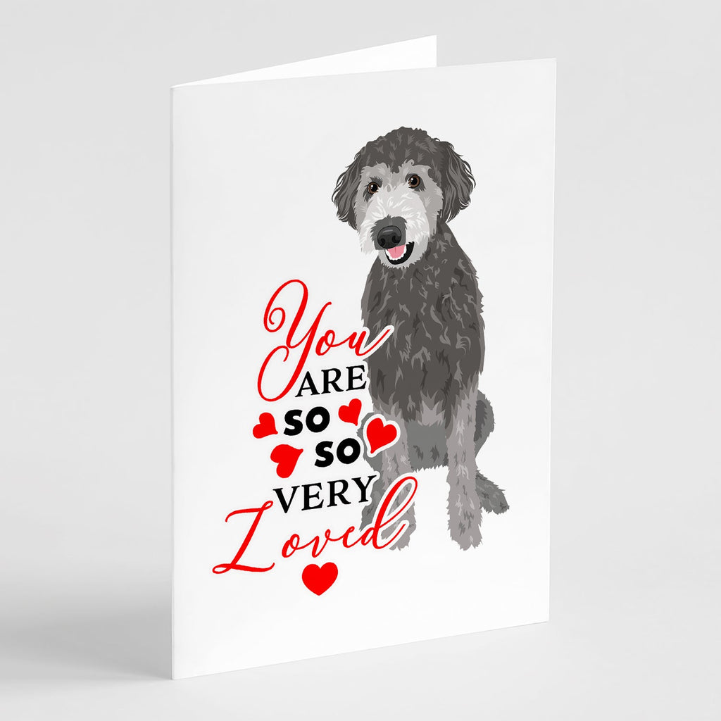 Doodle Silver #2 so Loved Greeting Cards Pack of 8 Blank Cards with Envelopes Whimsical A7 Size 5x7