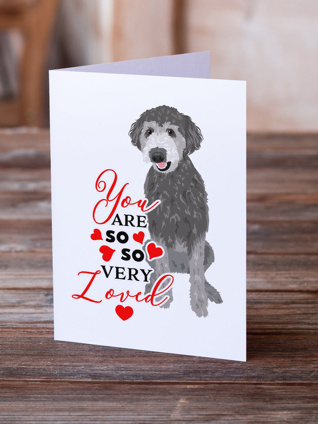 Doodle Silver #2 so Loved Greeting Cards Pack of 8 Blank Cards with Envelopes Whimsical A7 Size 5x7