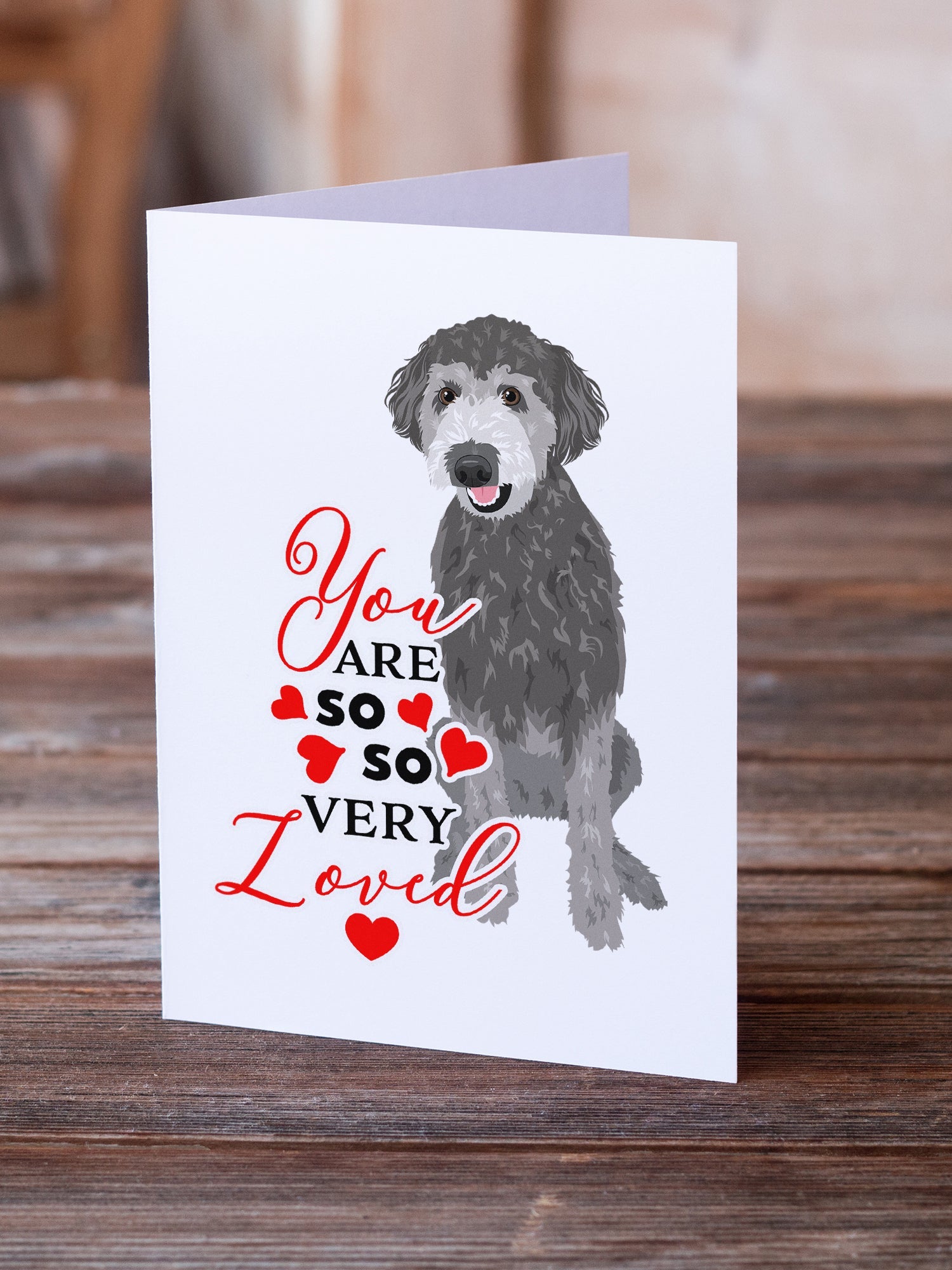 Doodle Silver #2 so Loved Greeting Cards Pack of 8 Blank Cards with Envelopes Whimsical A7 Size 5x7