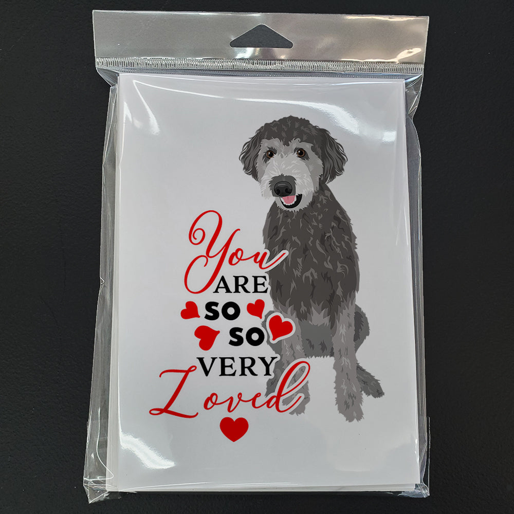 Doodle Silver #2 so Loved Greeting Cards Pack of 8 Blank Cards with Envelopes Whimsical A7 Size 5x7