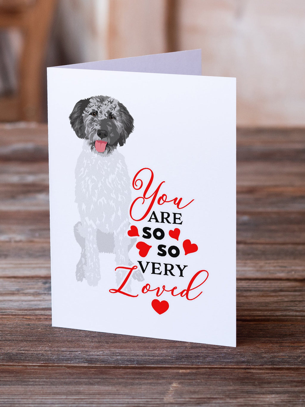 Doodle Silver #3 so Loved Greeting Cards Pack of 8 Blank Cards with Envelopes Whimsical A7 Size 5x7
