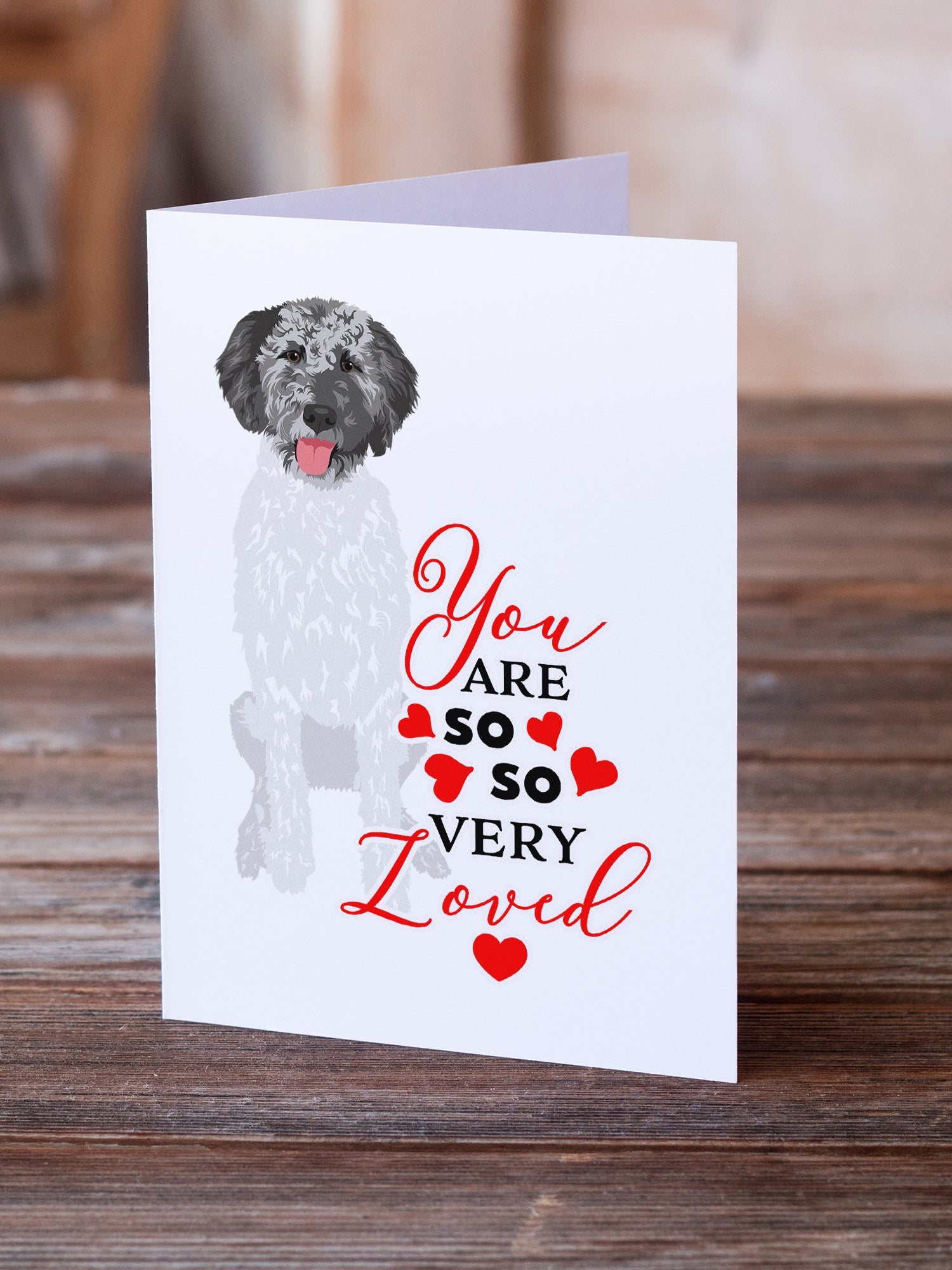Doodle Silver #3 so Loved Greeting Cards Pack of 8 Blank Cards with Envelopes Whimsical A7 Size 5x7