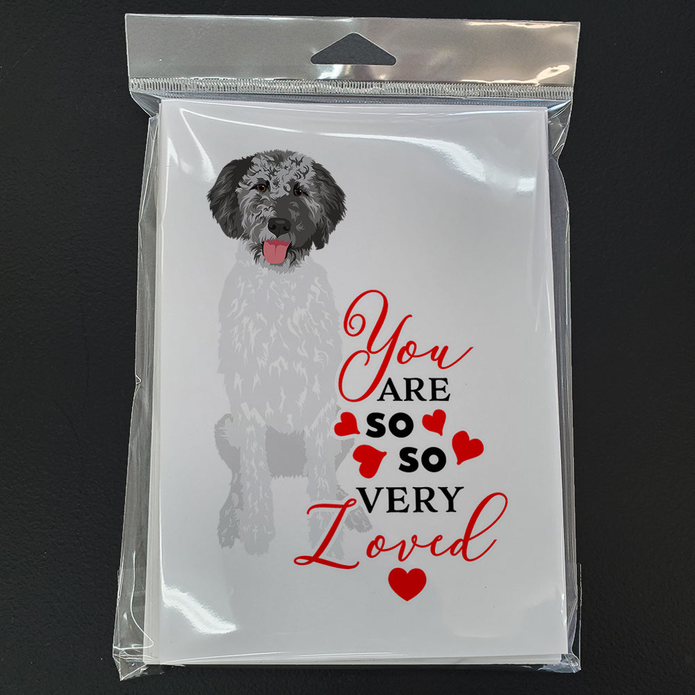 Doodle Silver #3 so Loved Greeting Cards Pack of 8 Blank Cards with Envelopes Whimsical A7 Size 5x7