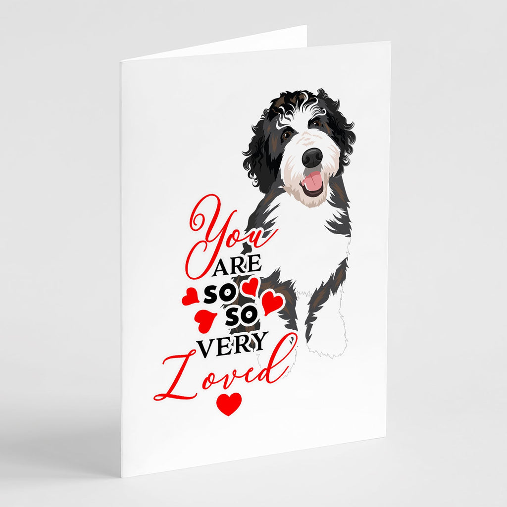 Doodle Silver and White #1 so Loved Greeting Cards Pack of 8 Blank Cards with Envelopes Whimsical A7 Size 5x7