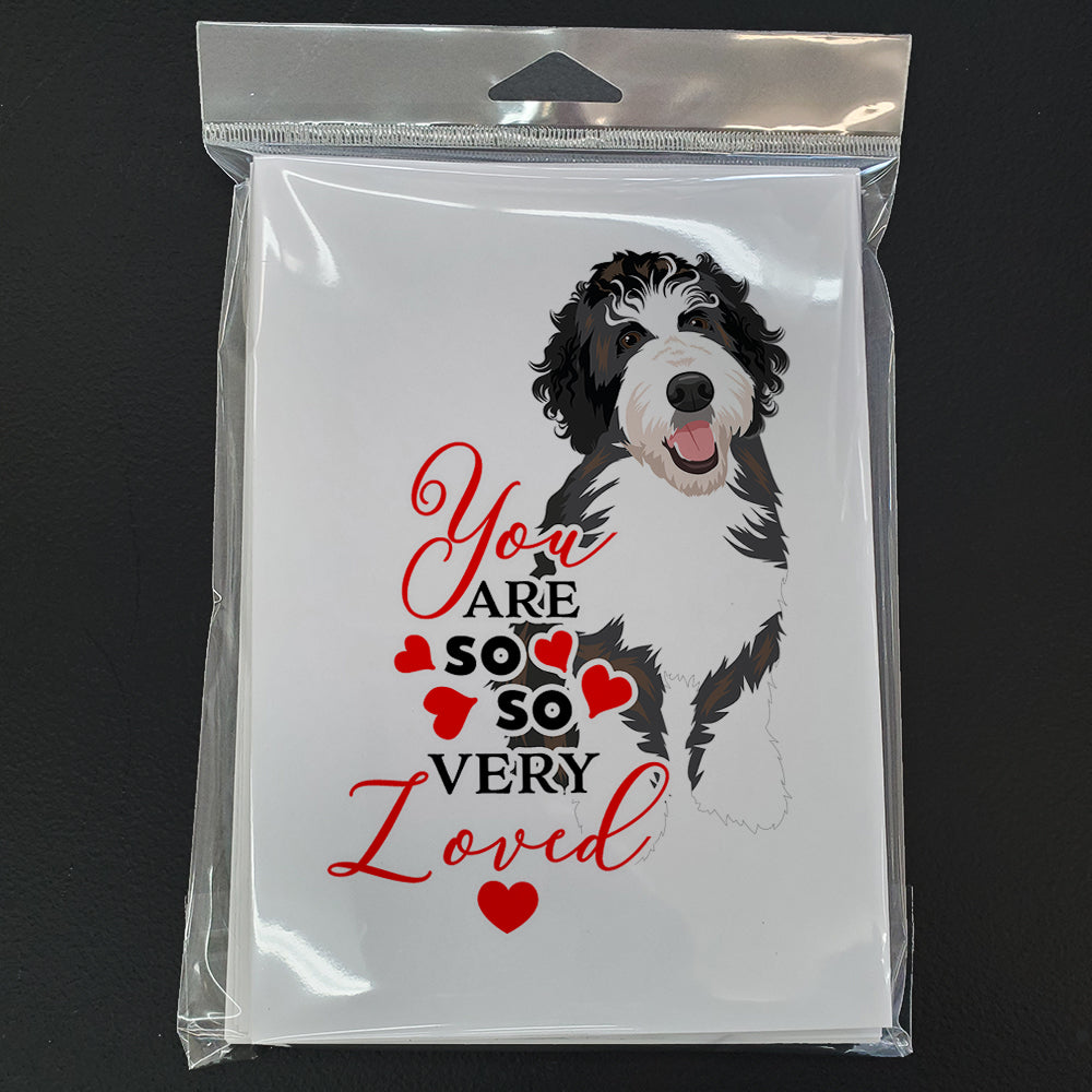 Doodle Silver and White #1 so Loved Greeting Cards Pack of 8 Blank Cards with Envelopes Whimsical A7 Size 5x7