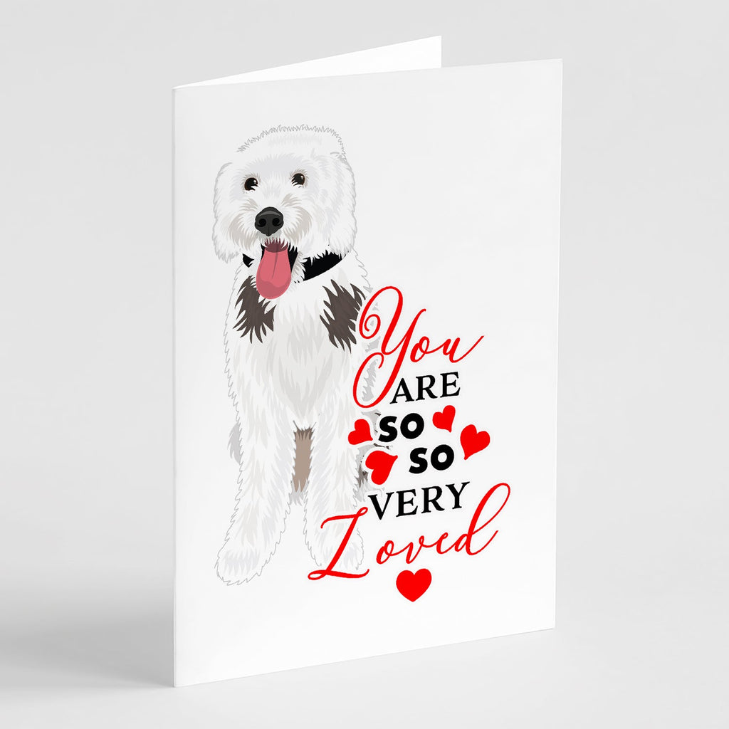 Doodle Silver and White #2 so Loved Greeting Cards Pack of 8 Blank Cards with Envelopes Whimsical A7 Size 5x7