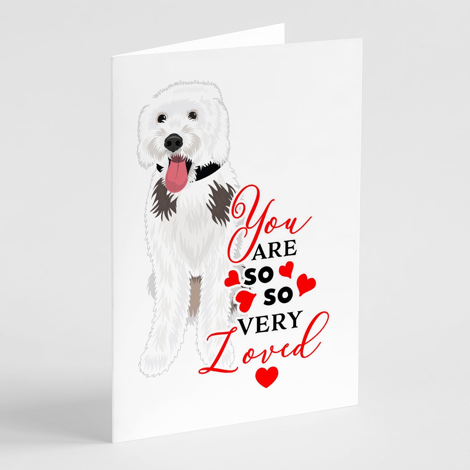 Doodle Silver and White #2 so Loved Greeting Cards Pack of 8 Blank Cards with Envelopes Whimsical A7 Size 5x7