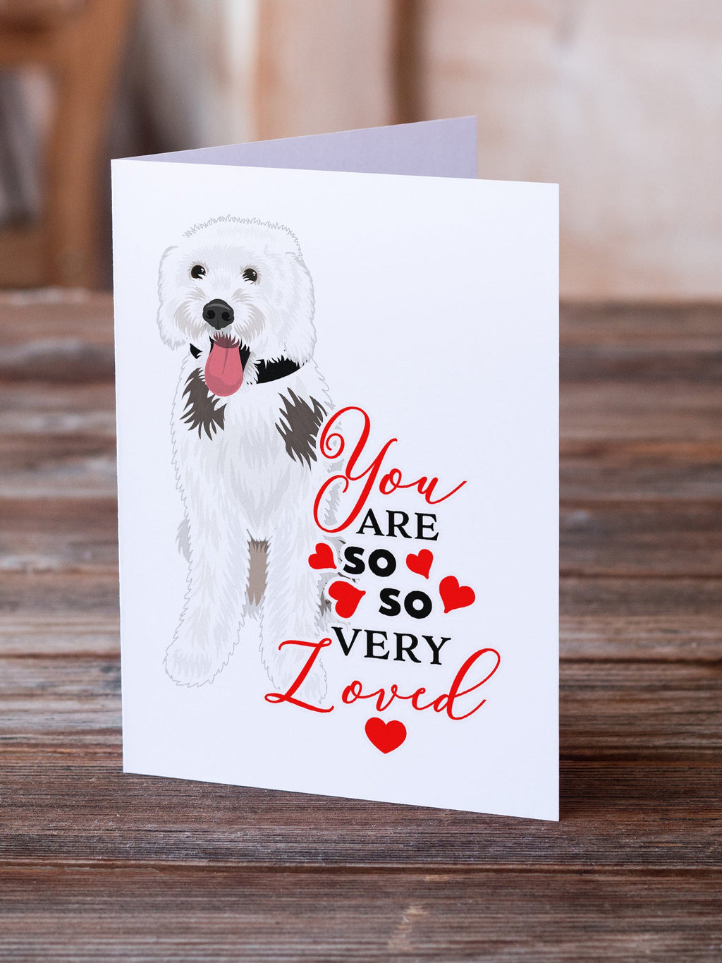 Doodle Silver and White #2 so Loved Greeting Cards Pack of 8 Blank Cards with Envelopes Whimsical A7 Size 5x7
