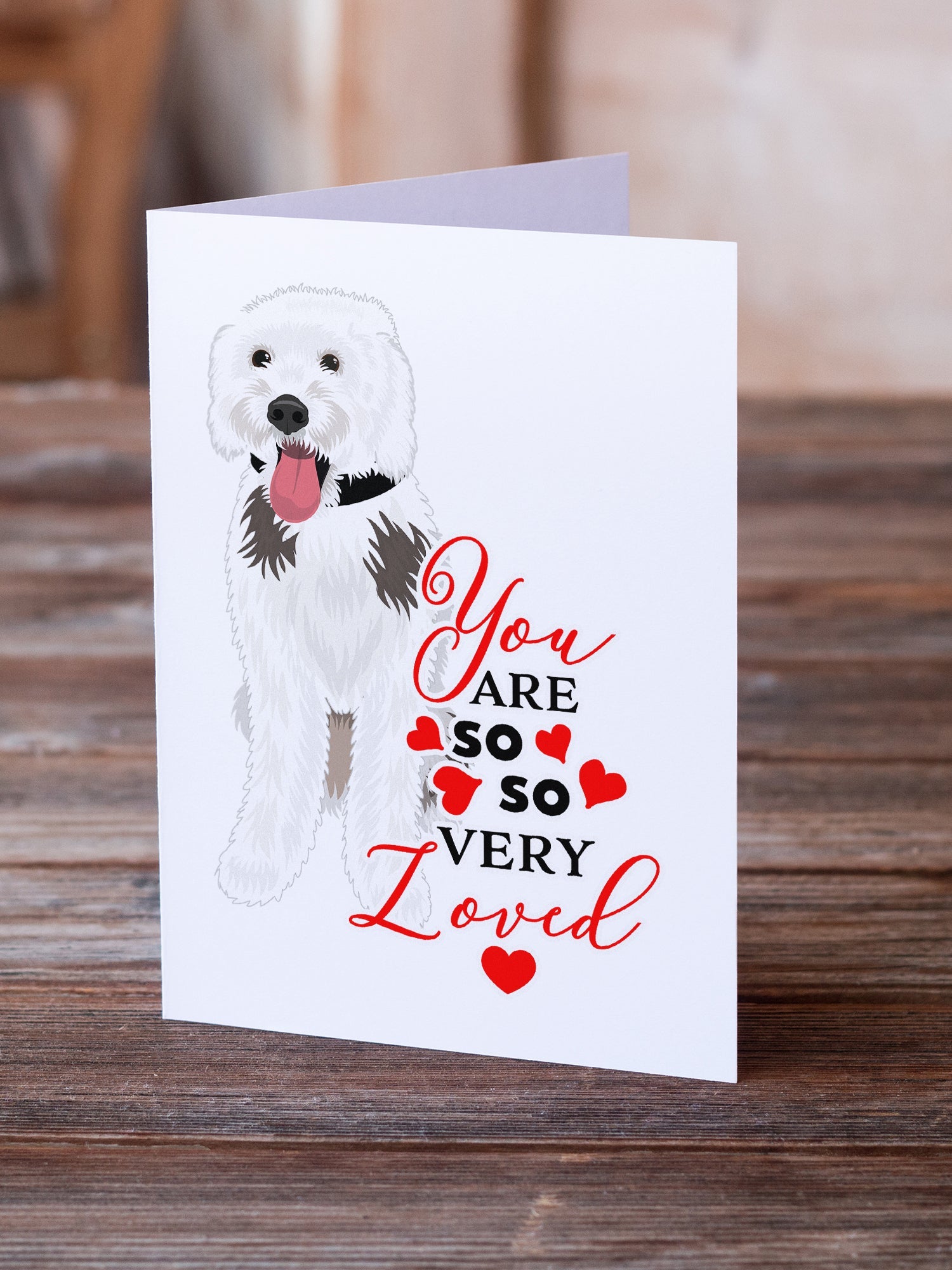 Doodle Silver and White #2 so Loved Greeting Cards Pack of 8 Blank Cards with Envelopes Whimsical A7 Size 5x7