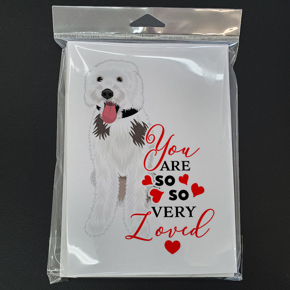 Doodle Silver and White #2 so Loved Greeting Cards Pack of 8 Blank Cards with Envelopes Whimsical A7 Size 5x7