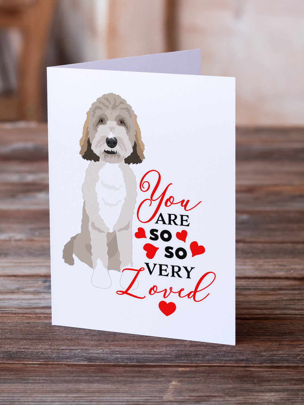 Doodle Tricolor #1 so Loved Greeting Cards Pack of 8 Blank Cards with Envelopes Whimsical A7 Size 5x7