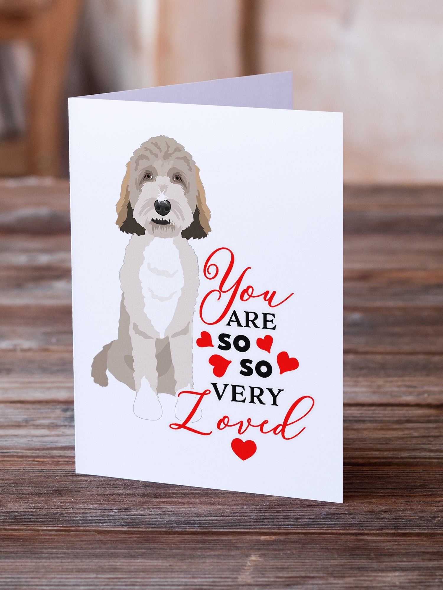 Doodle Tricolor #1 so Loved Greeting Cards Pack of 8 Blank Cards with Envelopes Whimsical A7 Size 5x7