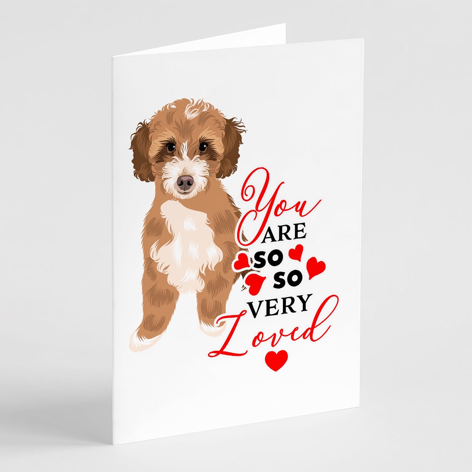 Doodle Tricolor #2 so Loved Greeting Cards Pack of 8 Blank Cards with Envelopes Whimsical A7 Size 5x7