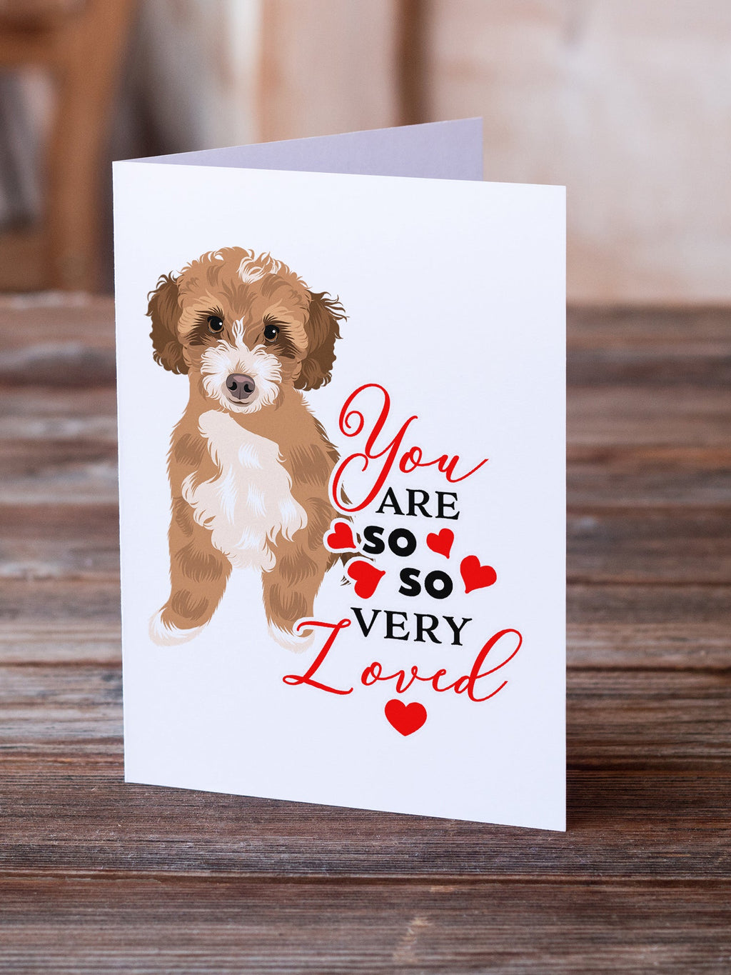 Doodle Tricolor #2 so Loved Greeting Cards Pack of 8 Blank Cards with Envelopes Whimsical A7 Size 5x7