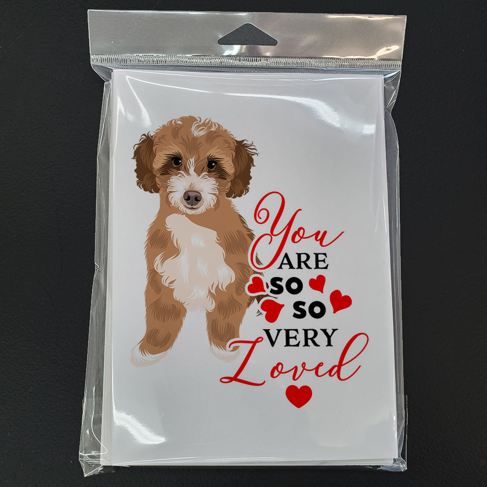 Doodle Tricolor #2 so Loved Greeting Cards Pack of 8 Blank Cards with Envelopes Whimsical A7 Size 5x7