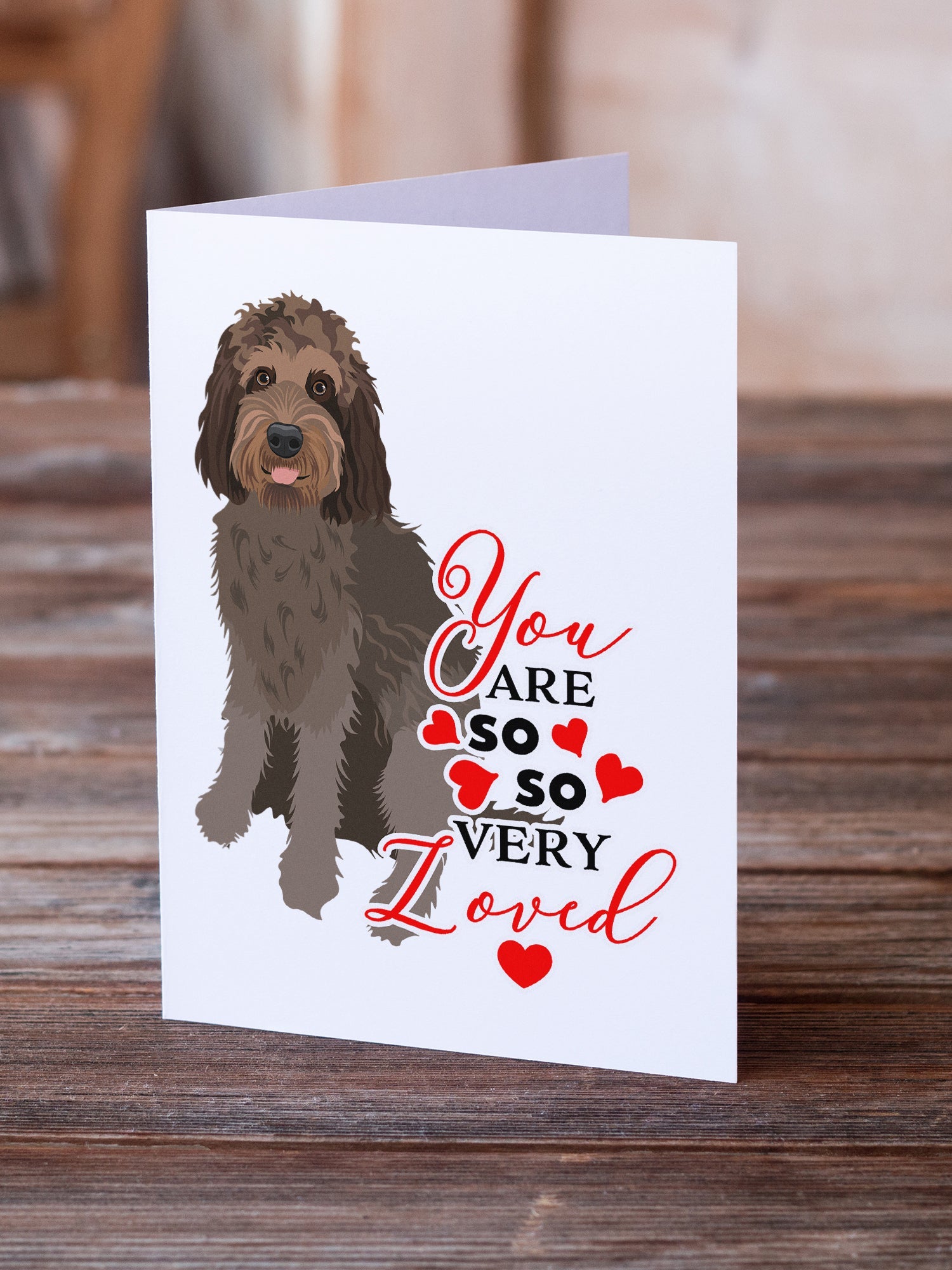 Doodle Tricolor #3 so Loved Greeting Cards Pack of 8 Blank Cards with Envelopes Whimsical A7 Size 5x7