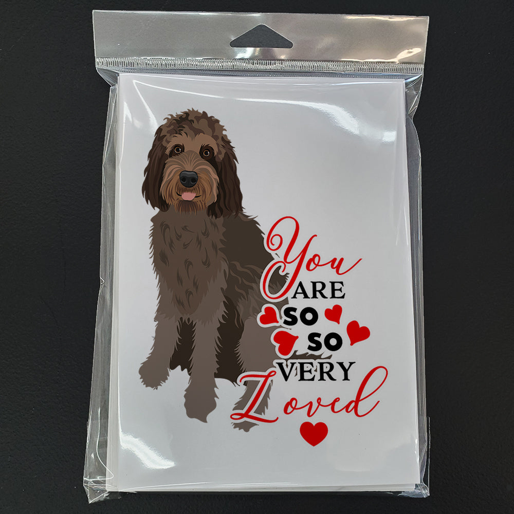 Doodle Tricolor #3 so Loved Greeting Cards Pack of 8 Blank Cards with Envelopes Whimsical A7 Size 5x7