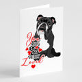 English Bulldog Black and White so Loved Greeting Cards Pack of 8 Blank Cards with Envelopes Whimsical A7 Size 5x7