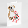 English Bulldog Fawn and White so Loved Greeting Cards Pack of 8 Blank Cards with Envelopes Whimsical A7 Size 5x7