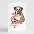 English Bulldog Tricolor #4 so Loved Greeting Cards Pack of 8 Blank Cards with Envelopes Whimsical A7 Size 5x7