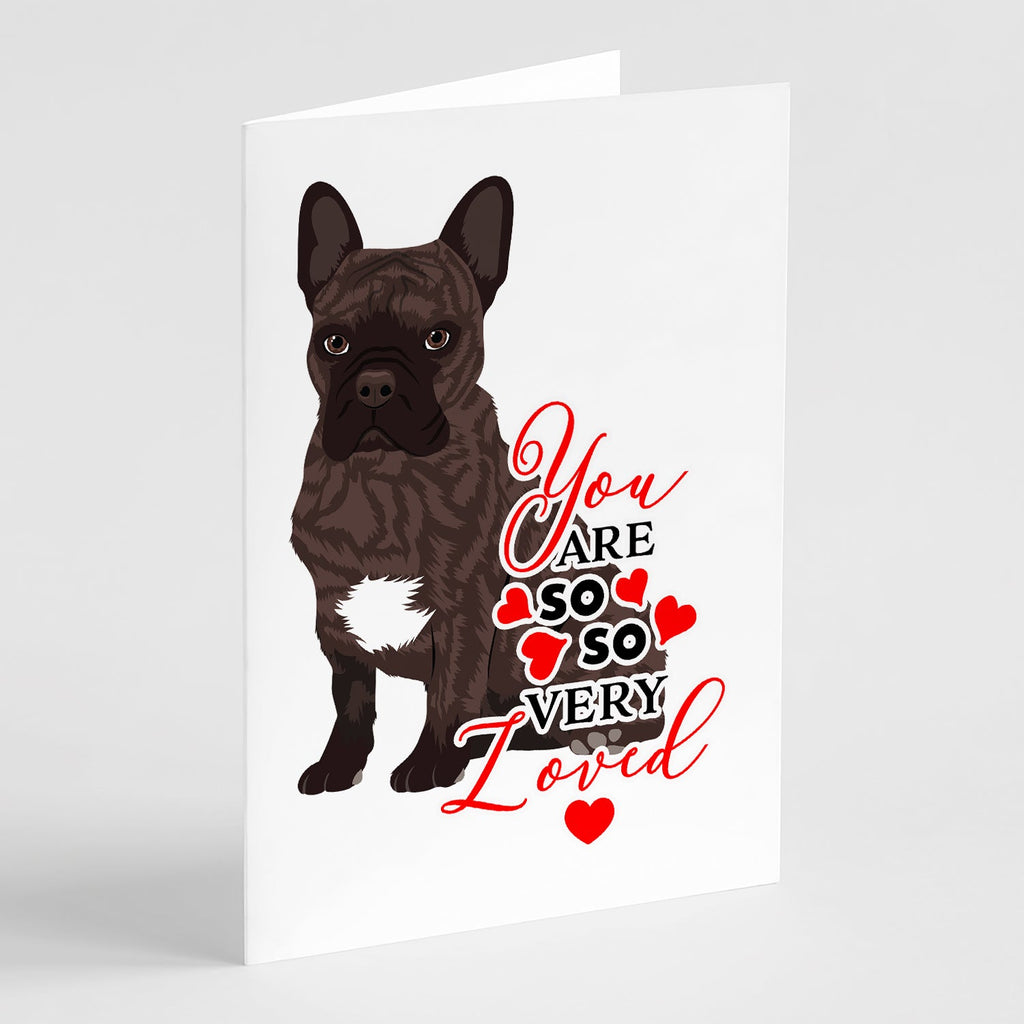 French Bulldog Brindle #1 so Loved Greeting Cards Pack of 8 Blank Cards with Envelopes Whimsical A7 Size 5x7