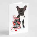 French Bulldog Brindle #2 so Loved Greeting Cards Pack of 8 Blank Cards with Envelopes Whimsical A7 Size 5x7