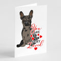 French Bulldog Chocolate so Loved Greeting Cards Pack of 8 Blank Cards with Envelopes Whimsical A7 Size 5x7