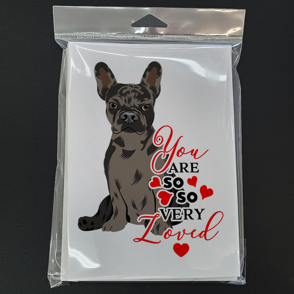 French Bulldog Chocolate so Loved Greeting Cards Pack of 8 Blank Cards with Envelopes Whimsical A7 Size 5x7