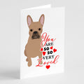 French Bulldog Cream so Loved Greeting Cards Pack of 8 Blank Cards with Envelopes Whimsical A7 Size 5x7
