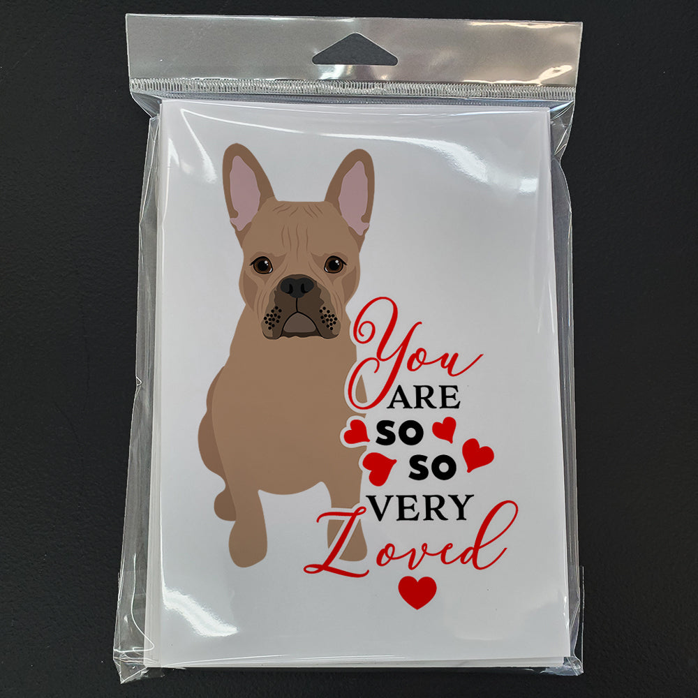 French Bulldog Cream so Loved Greeting Cards Pack of 8 Blank Cards with Envelopes Whimsical A7 Size 5x7