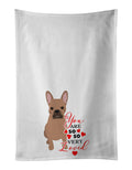 French Bulldog Cream so Loved Kitchen Towel Set of 2 White Dish Towels Decorative Bathroom Hand towel for Hand, Face, Hair, Yoga, Tea, Dishcloth, 19 X 28", White