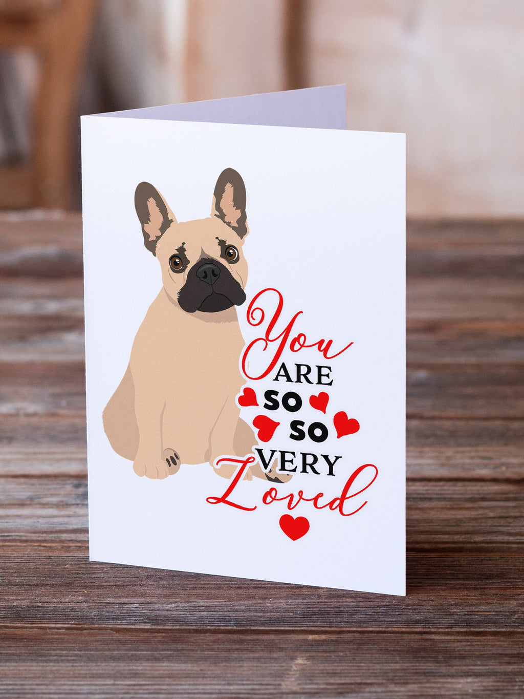 French Bulldog Fawn #1 so Loved Greeting Cards Pack of 8 Blank Cards with Envelopes Whimsical A7 Size 5x7