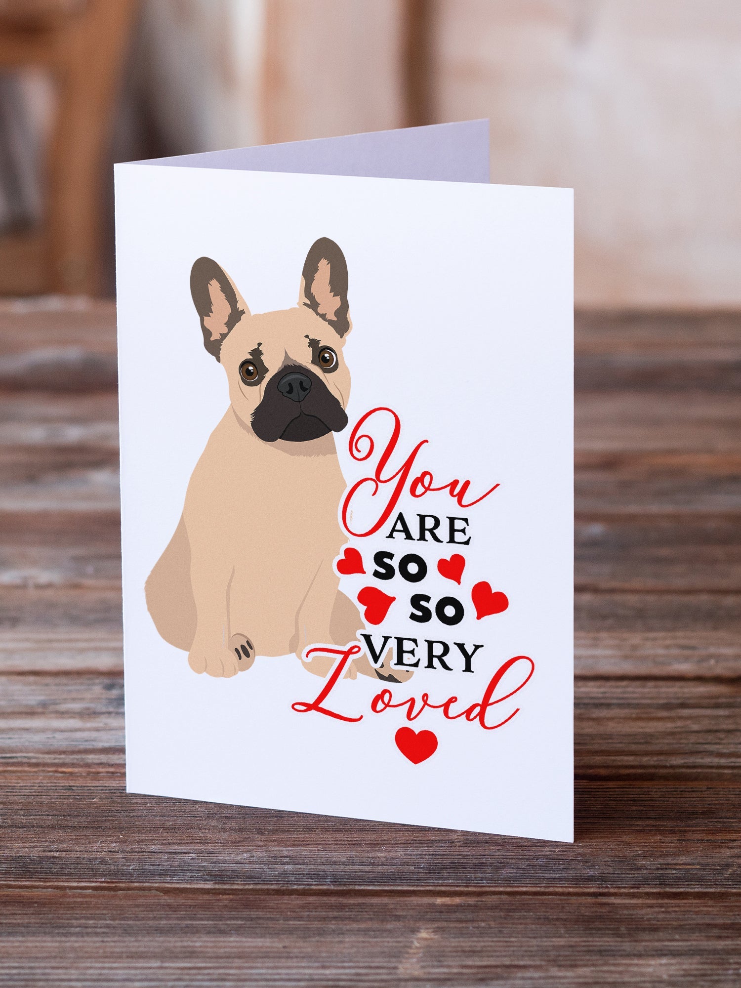 French Bulldog Fawn #1 so Loved Greeting Cards Pack of 8 Blank Cards with Envelopes Whimsical A7 Size 5x7