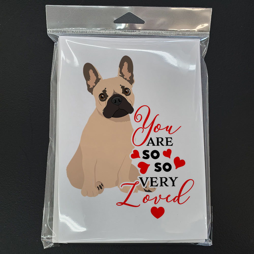 French Bulldog Fawn #1 so Loved Greeting Cards Pack of 8 Blank Cards with Envelopes Whimsical A7 Size 5x7